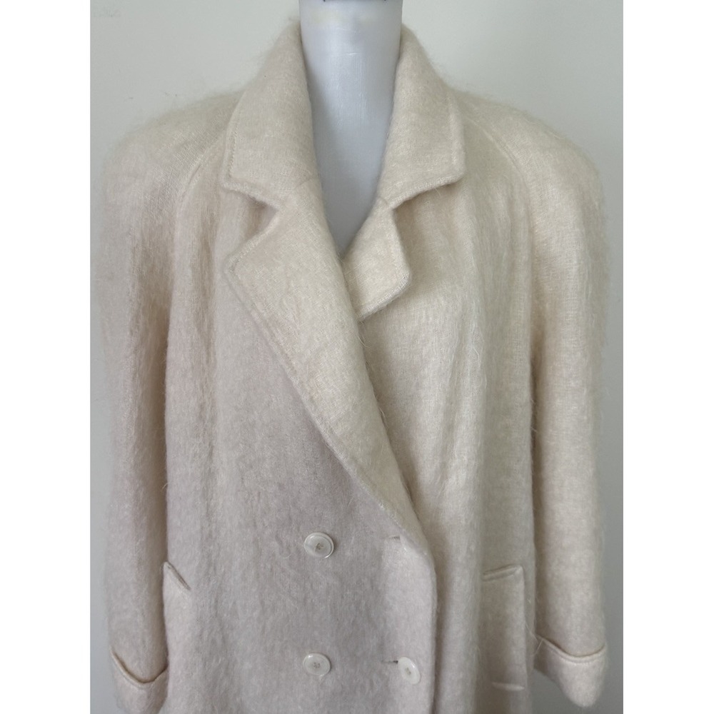 VTG Jacobson's Mohair Coat Long Lined Womens Size XL/2XL? Cream USA Made - Picture 8 of 10